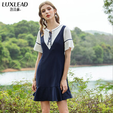 洛詩琳（LUXLEAD）  荷葉邊，拼接，撞色，褶皺，蝴蝶結 連衣裙