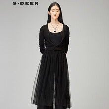 S.DEER 純色 拼接 連衣裙