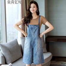 依尚億純（yishangyichun） 中腰 闊腳褲 女 五分褲 牛仔褲