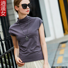 逍遙女 立體裁剪 短袖 T恤 女 半高領(lǐng)
