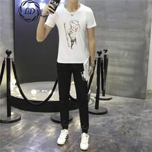 凌登（LingDeng） 短袖 男士T恤 悟空【上裝白色+下裝黑色】 XL，L，XXXL，XXL，M