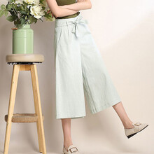 城加（CITYPLUS） 高腰 闊腳褲 女 七分褲 休閑褲
