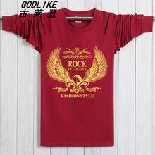 古萊登（GODLIKE） 長袖 男士T恤 金翅酒紅 XL，L，XXL，XXXL