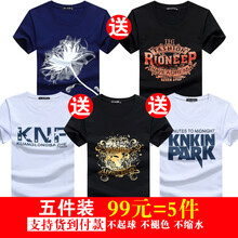 傲信鳥 短袖 男士T恤 KN白+金花黑+林肯白+復(fù)古黑+花朵藍(lán) 