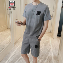 AEMAPE 五分袖 男士T恤 灰色 XL，L，XXL，M，XXXL