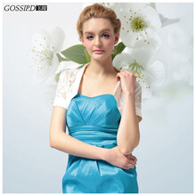 GOSSIP.D 立領 短袖 女 短外套 拼接，蕾絲