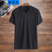 維恩克 短袖 男士T恤 黑色（V領(lǐng)版） XL，XXL，XXXL，加大