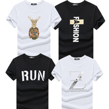 大碼哥 短袖 男士T恤 白鹿+黑Fashion+黑RUN+白Z XL，L，XXL，M，加大，XXXL