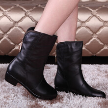 <em>动力足</em>2014春秋<em>女靴</em> 真皮时尚平跟短靴 休闲舒