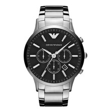 阿玛尼ARMANI手表 时尚石英钢带宝石蓝镜面多