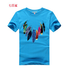 七匹鯊 短袖 男士T恤 藍(lán)色 S，XL，L，加大，XXL，M，XXXL