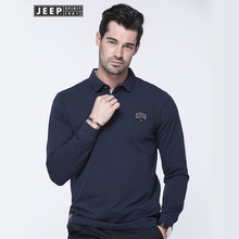 吉普（JEEP） 長袖 男士T恤 寶藍(lán)色 XL，L，XXXL，XXL，M
