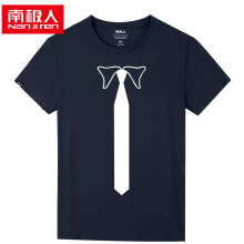 南极人（Nan Ji ren） 短袖 男士T恤 蓝T恤/白领带 