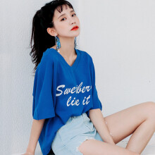 JCOOLSTORY 印花 短袖 T恤 女 V領(lǐng)
