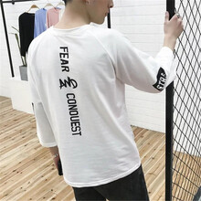 丹杰仕 短袖 男士T恤 七分袖后背印花白色 XL，L，XXL，M