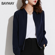 BAYMAY 立領(lǐng) 長袖 女 短外套 拉鏈