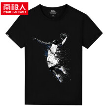 南极人（Nan Ji ren） 短袖 男士T恤 圆领-黑色灌篮 