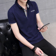 麥杰姆 短袖 男士T恤 深藍(lán)灰領(lǐng) XL，L，XXL，XXXL，M