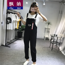 飄姌（Piaoran） 高腰 背帶褲 女 長(zhǎng)褲 休閑褲