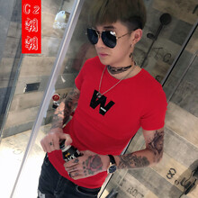 C2潮朝(C2 chao chao) 短袖 男士T恤 紅色 XL，L，XXXL，XXL，M