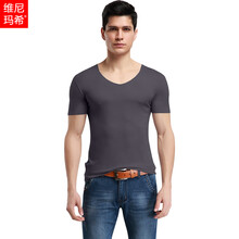 維尼瑪希（VeniMasee） 短袖 男士T恤 深灰色 XL，L，XXL，M