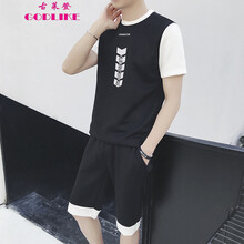 古萊登（GODLIKE） 七分袖 男士T恤 黑色DS83 XL，L，XXXL，XXL，M