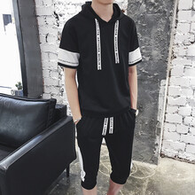 韓路 短袖 男士T恤 黑色套裝 XL，L，XXL，M，XXXL