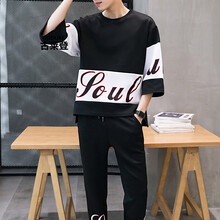 古萊登（GODLIKE） 七分袖 男士T恤 B1140-黑色 XL，L，XXXL，M，XXL