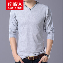 南極人 長袖 男士T恤  8812灰色 S，XL，L，XXXL，M，XXL