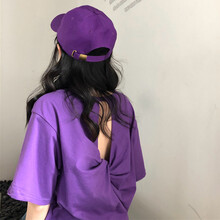風(fēng)采兔（FENGCAITU） 露背 短袖 T恤 女 圓領(lǐng)