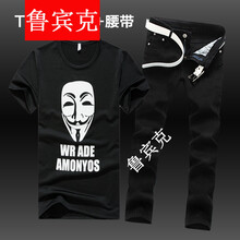 魯賓克 短袖 男士T恤 面具黑/黑褲 S，XL，L，XXXL，M，XXL