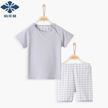 男童格子套裝夏