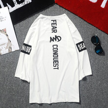 BOYXCO 七分袖 男士T恤 七分后印花白 S，XL，L，XXL，XXXL，M