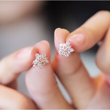 小雪花耳釘