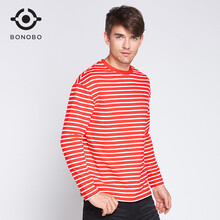 BONOBO 長袖 男士T恤 櫻桃紅 