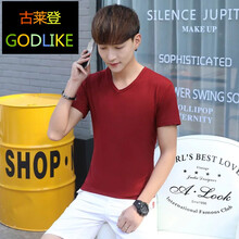 古萊登（GODLIKE） 短袖 男士T恤 酒紅色 XL，L，XXXL，M，XXL