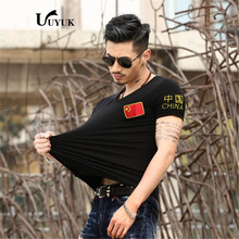 UYUK 短袖 男士T恤 胸前黑色 XL，L，M，XXL