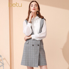 百圖（betu） 千鳥格 紐扣 連衣裙