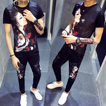 C2潮朝（C2 CHAOZHAO） 短袖 男士T恤 黑色 XL，L，XXL，M，XXXL