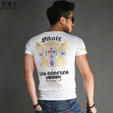 伽維德（JIAWEIDE） 短袖 男士T恤 白色 XL，L，M，XXXL，XXL，加大