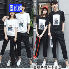 墨麒麟（MoQilin） 短袖 男士T恤 白短袖套裝 S，XL，L，XXL，M，XXXL