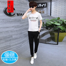 古萊登（GODLIKE） 長袖 男士T恤 8925白色短袖+九分褲 XL，L，XXXL，M，XXL