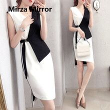 蜜莎蜜拉（Mirza Mirror） 拼色 3D，口袋，花朵，拼接，撞色，貼布，蕾絲 連衣裙