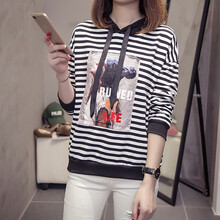 joy of  joy 條紋 短袖 T恤 女 連帽