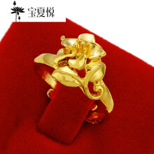 復(fù)古花朵鍍金戒指