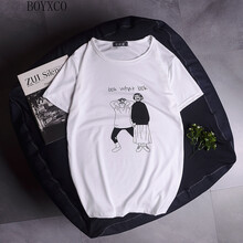 BOYXCO 七分袖 男士T恤 兩個人白 S，XL，L，XXL，XXXL，M