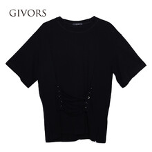 GIVORS 綁帶 短袖 T恤 女 圓領(lǐng)