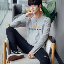 瑾天 長(cháng)袖 男士T恤 鉆石灰 