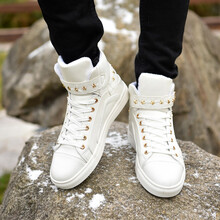 繭居足男士白色高幫加棉 44