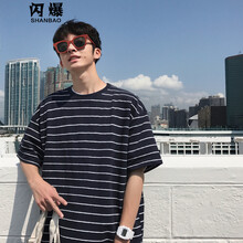 閃爆（SHANBAO） 短袖 男士T恤 藏青色 XL，L，M